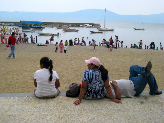 People Near the Lake in Chapala Looking at the Boats