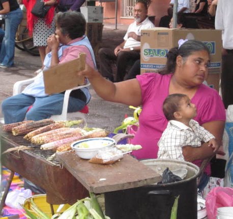 Mother with Child at Work