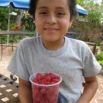 Kid selling raspberries in Lake Chapala Society