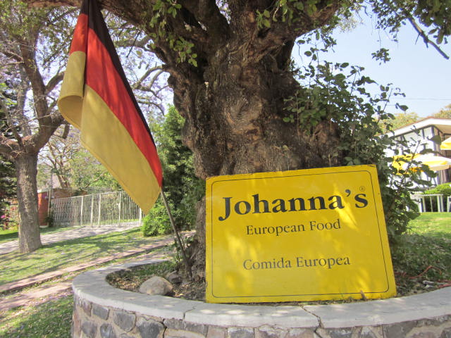 Johanna's Restaurant Sign and German Flag