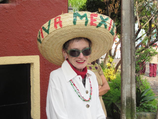 Woman Wearing Viva Mexico Hat
