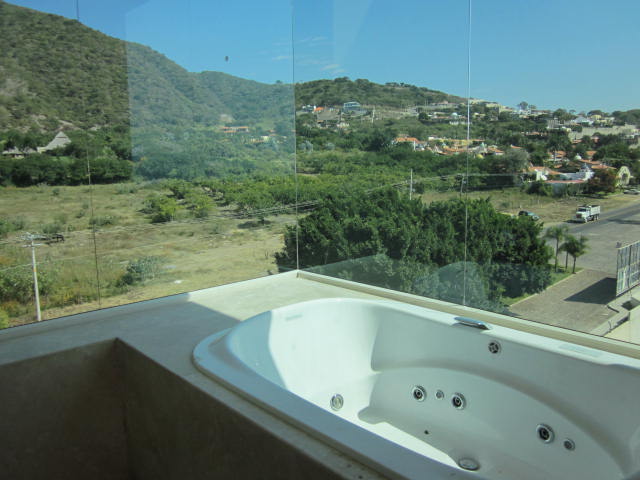 Swimming Pool View from Unfinished Bathroom in the Tower