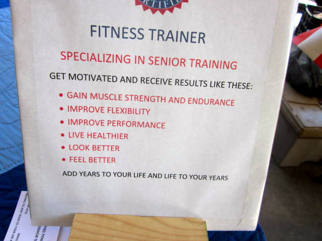 Sign for personal trainer
