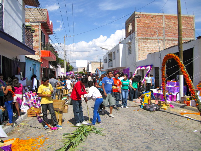 Street Where Altars are being Put Up