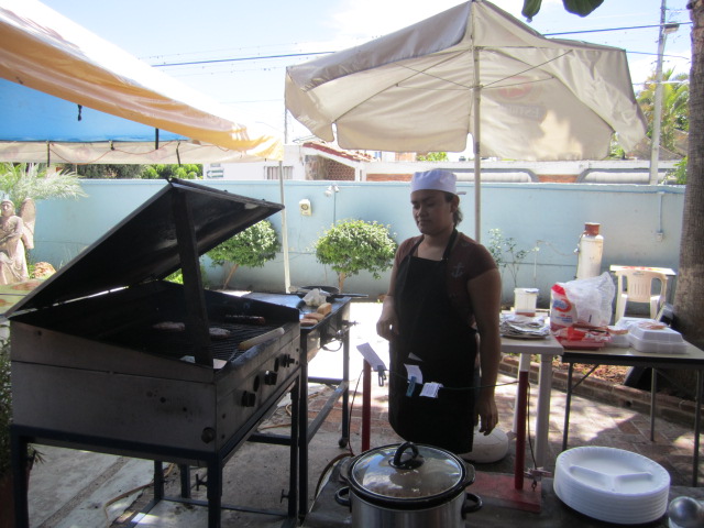 Barbeque hamburgers and hot dogs