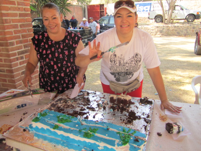 Women Serving Cake