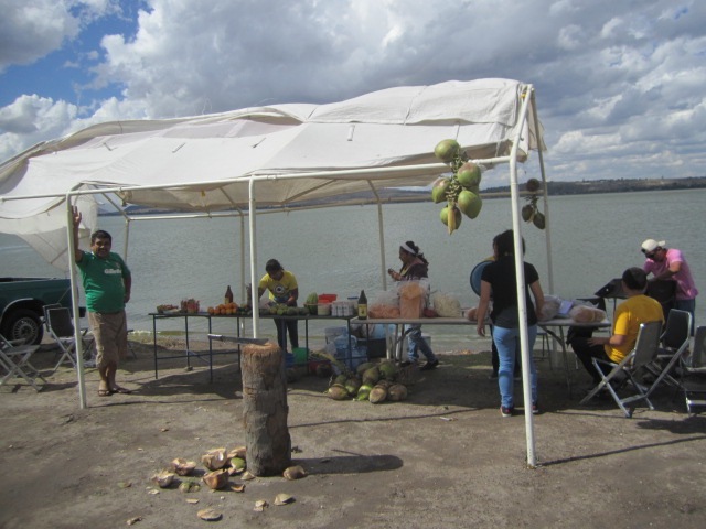 People at the lake