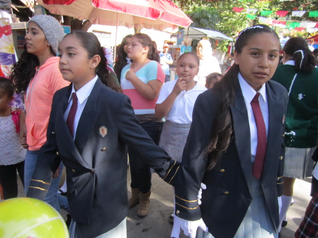School girls in the plaza