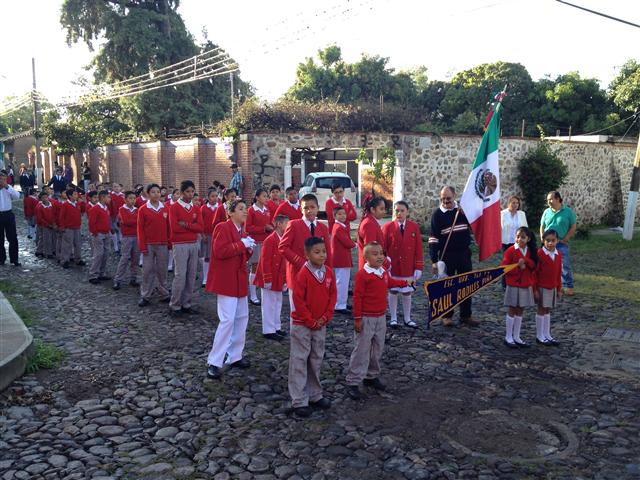Children waiting to march
