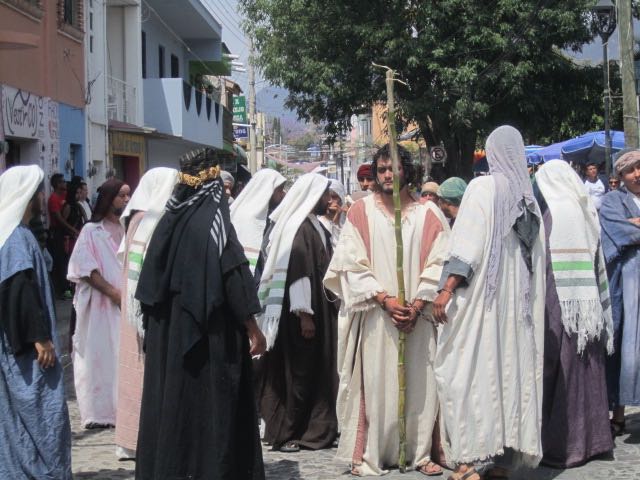 Man playing Jesus in the processionMan playing Jesus in the processionMan playing Jesus in the procession