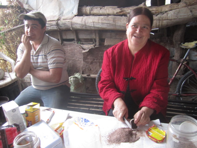 Shaving the chocolate