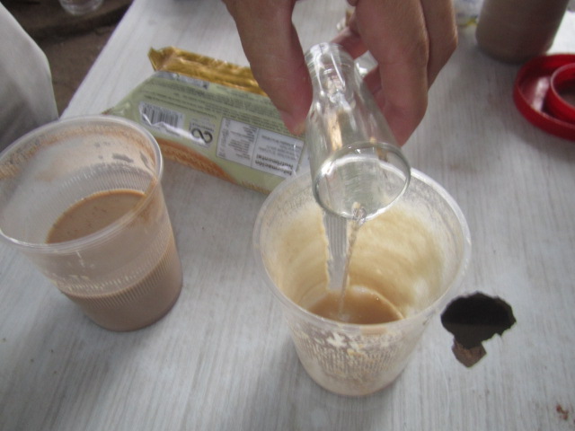Adding the alcohol