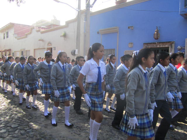 Children marching