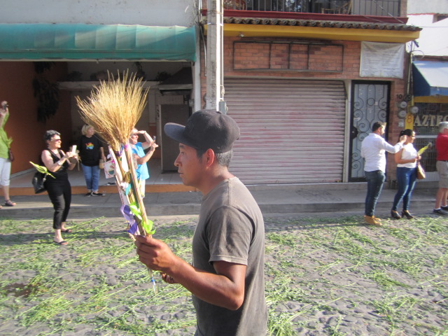 Man selling sculptures