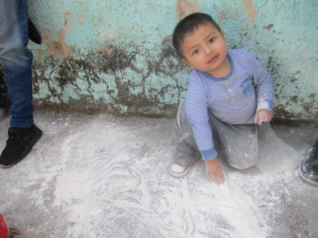 Boy in flour