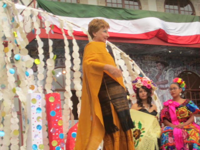 Woman modeling rebozo