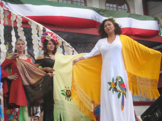 Woman modeling rebozo