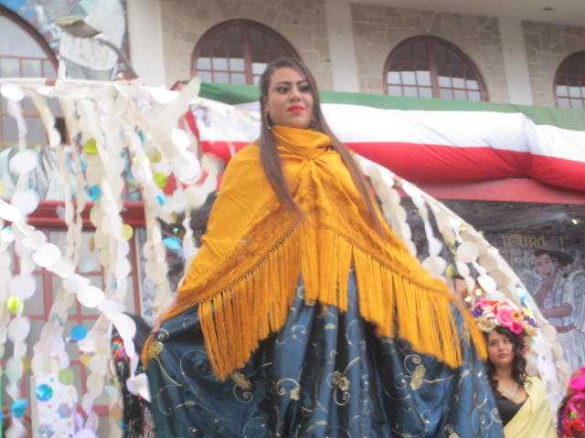 Woman modeling rebozo