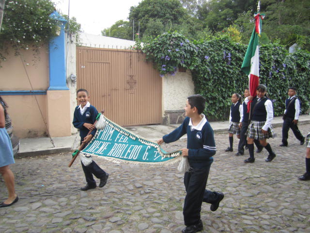 Children marching