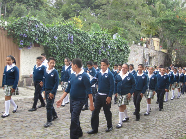 Children marching