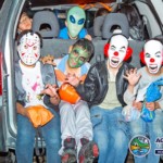 Kids in back of Car for Halloween